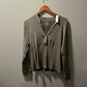Aerie Long Sleeve Henley NWT Size XL